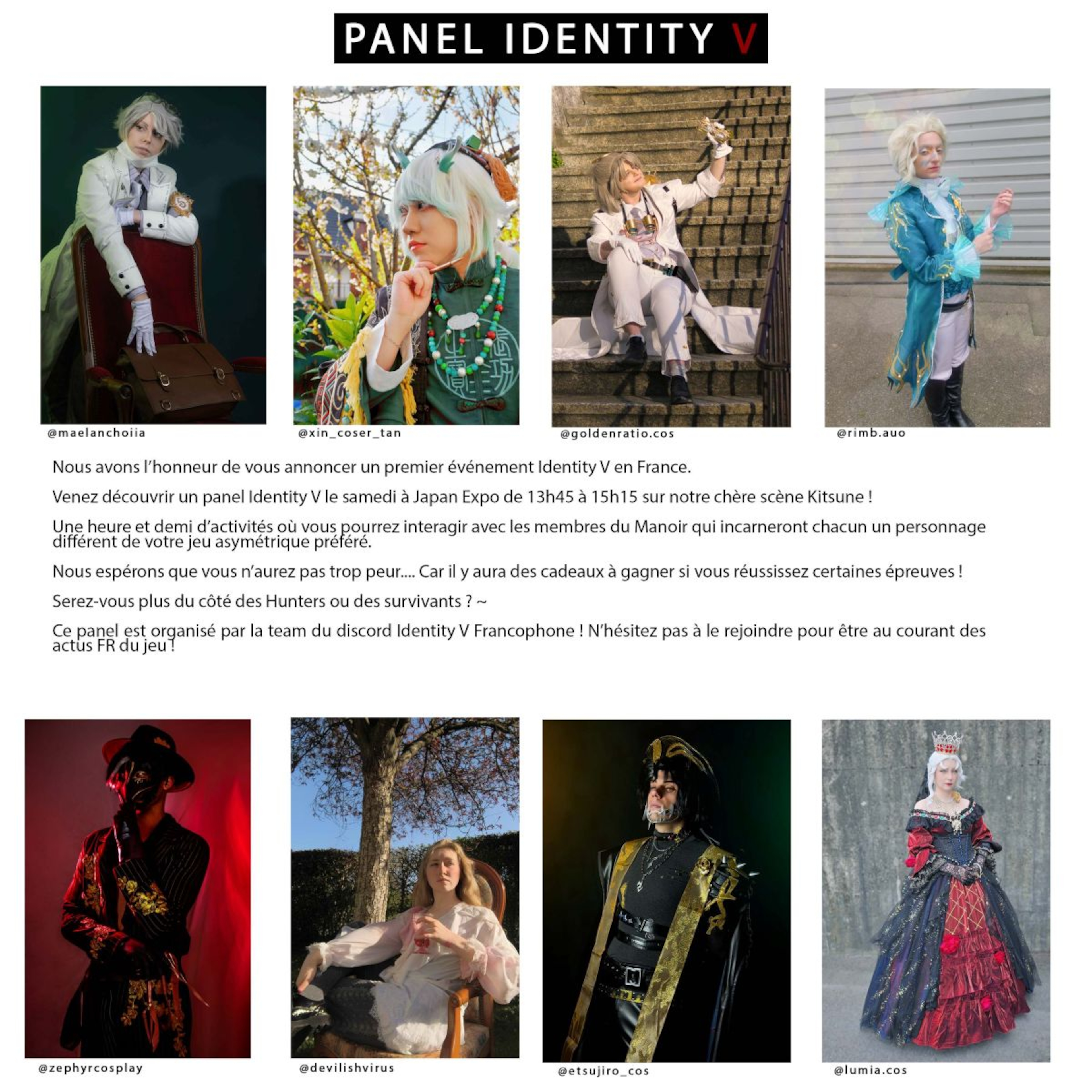 Panel Cosplay : Identity V | Japan Expo Paris